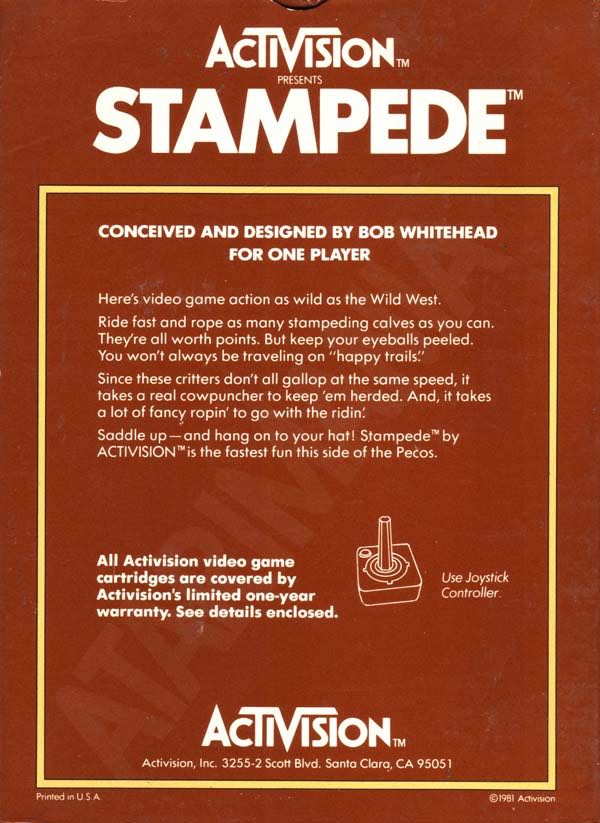 Stampede - Atari 2600 (Activision) video game collectible - Main Image 2