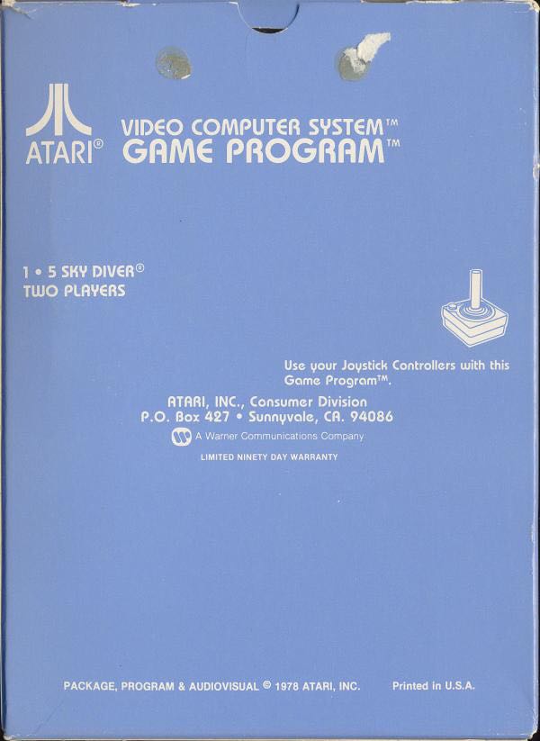 Sky Diver - Atari 2600 (Atari - 2) video game collectible - Main Image 2