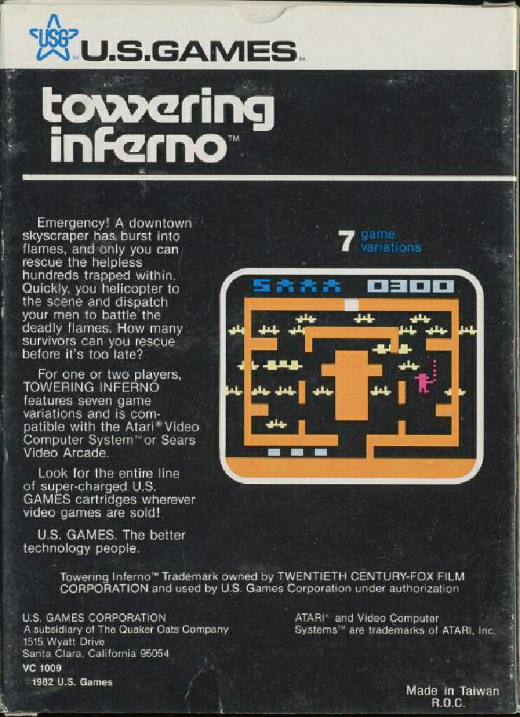 Towering Inferno - Atari 2600 video game collectible - Main Image 2