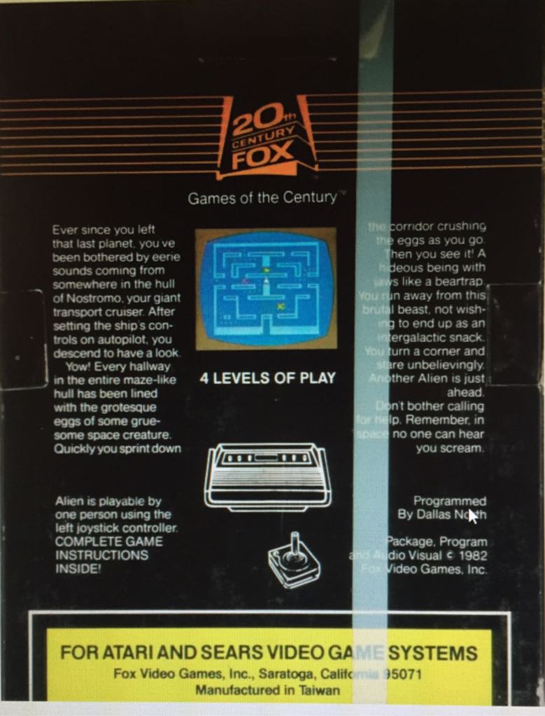 Alien - Atari 2600 (20th Century Fox) video game collectible - Main Image 2