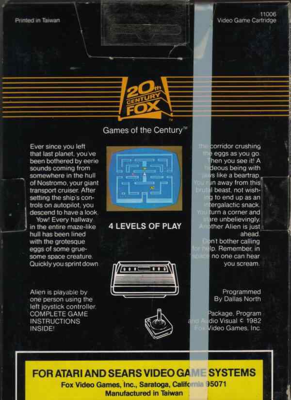 Alien - Atari 2600 video game collectible - Main Image 2
