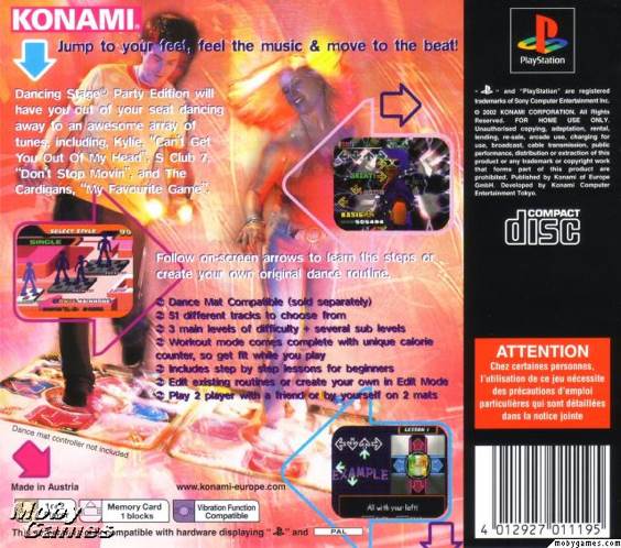 Dancing Stage Party Edition - Sony PlayStation (Konami - 2) video game collectible [Barcode 4012927011195] - Main Image 2
