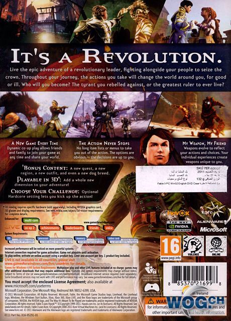 Fable III - Microsoft Xbox 360 (Lionhead Studios) video game collectible - Main Image 2