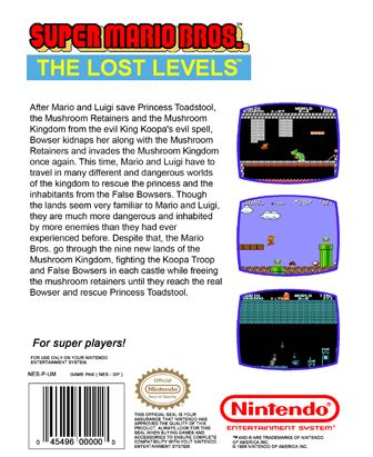 Super Mario Bros: The Lost Levels - Nintendo Entertainment System (NES) video game collectible - Main Image 2