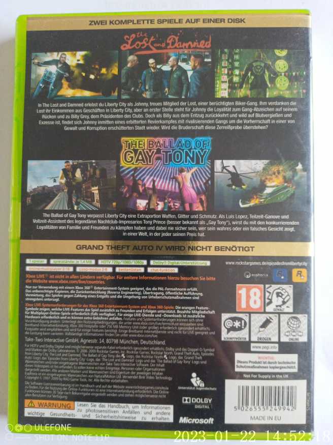 GTA IV : Episodes From Liberty City - Microsoft Xbox 360 (Rockstar Games - 1) video game collectible [Barcode 5026555249942] - Main Image 4