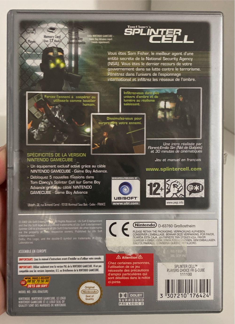 Tom Clancy’s - Splinter Cell (le Choix Des Joueurs) - Nintendo GameCube video game collectible [Barcode 3307210176424] - Main Image 2