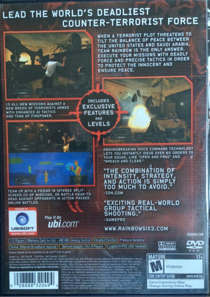 Tom Clancy’s Rainbow Six 3 - Sony PlayStation 2 (PS2) video game collectible - Main Image 2