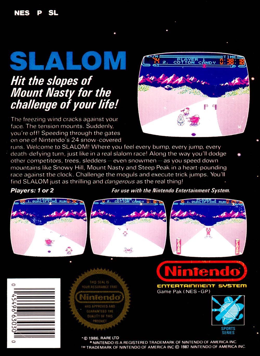 _Slalom - Nintendo Entertainment System (NES) video game collectible - Main Image 2