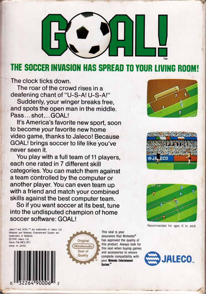 GOAL! - Nintendo Entertainment System (NES) video game collectible - Main Image 2