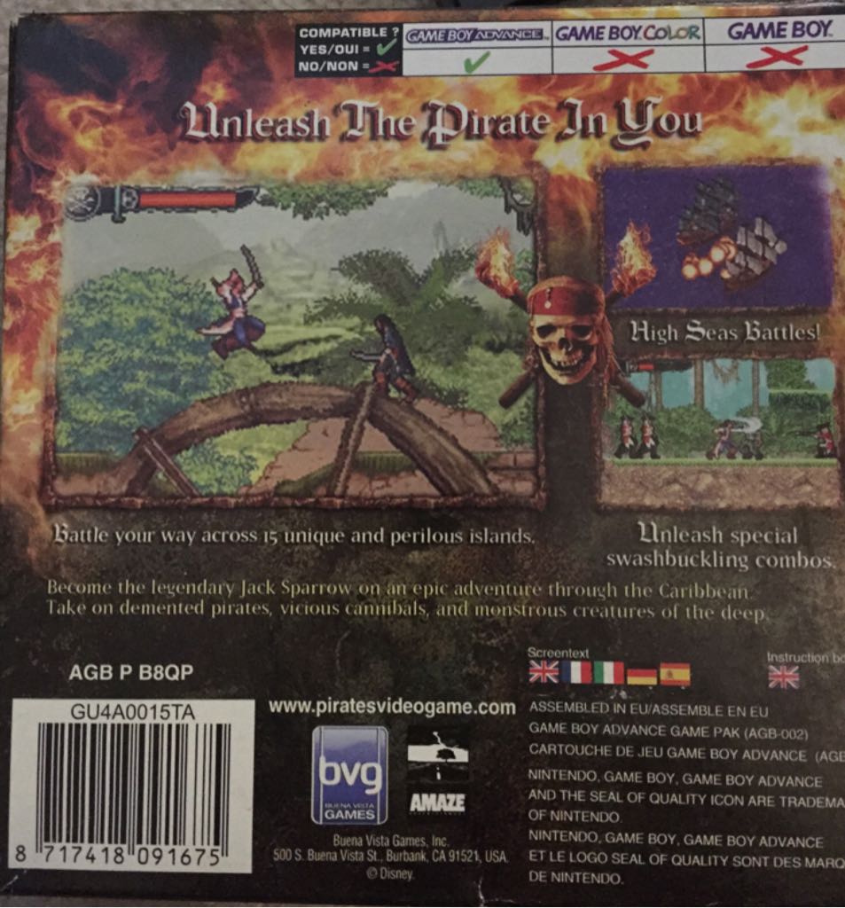 Pirates of the Caribbean: Dead Man’s Chest - Nintendo Game Boy Advance (GBA) video game collectible [Barcode 8717418091675] - Main Image 2