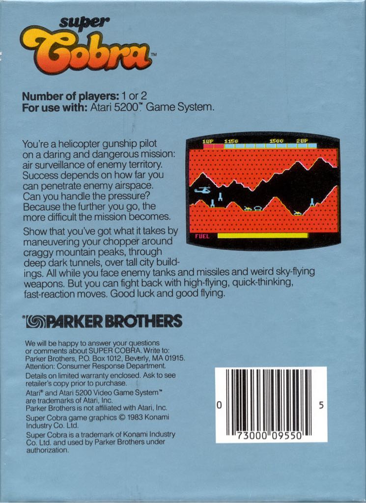 Super Cobra - Atari 5200 (Parker Brothers) video game collectible - Main Image 2