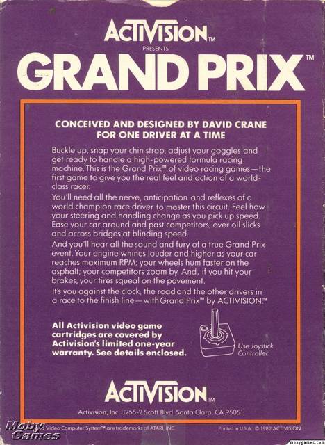 Grand Prix - Atari 2600 (Activision) video game collectible - Main Image 2