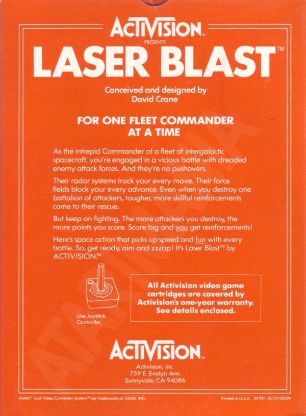 Laser Blast - Atari 2600 video game collectible - Main Image 2