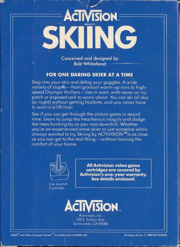 Skiing - Atari 2600 (Activision - 1) video game collectible - Main Image 2