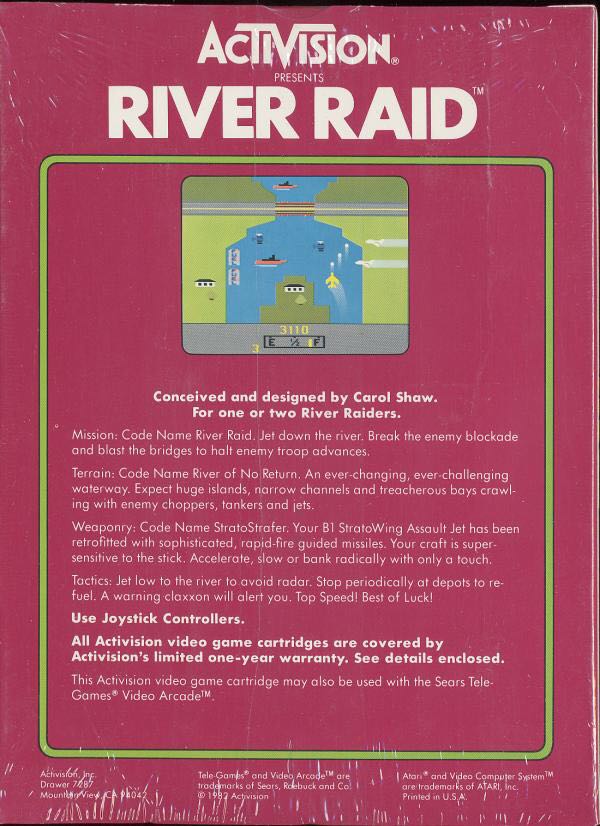 River Raid - Atari 2600 (Activision - 1-2) video game collectible [Barcode 047875100206] - Main Image 2