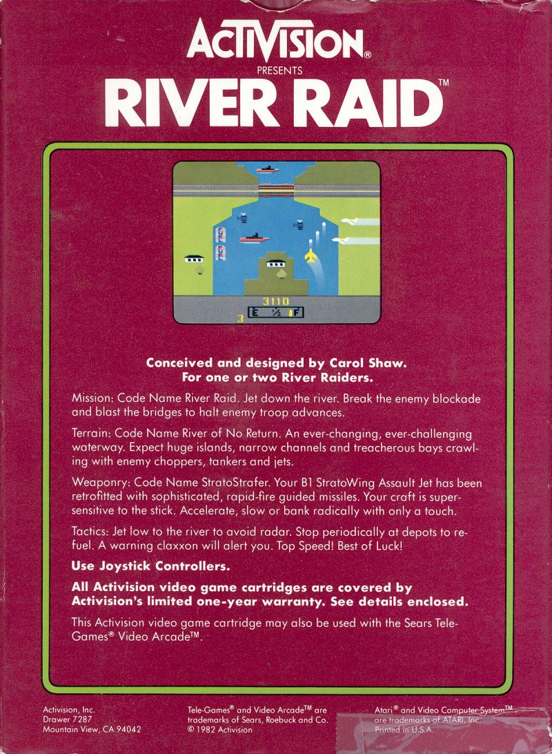 River Raid - Atari 2600 (Activision - 1-2) video game collectible [Barcode 790145159489] - Main Image 2