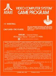 Basketball - Atari 2600 (Atari) video game collectible - Main Image 2