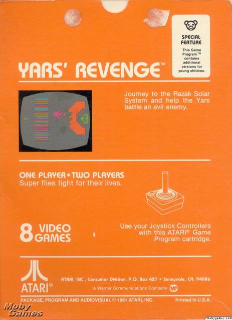 Yars’ Revenge - Atari 800 (Atari - 1) video game collectible [Barcode 004485100255] - Main Image 2