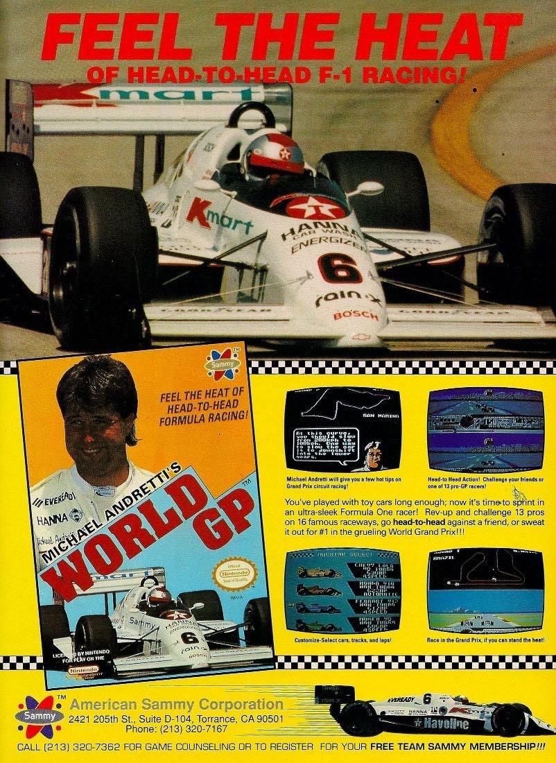 Michael Andretti’s World GP - Nintendo Entertainment System (NES) (American Sammy - 1) video game collectible - Main Image 3