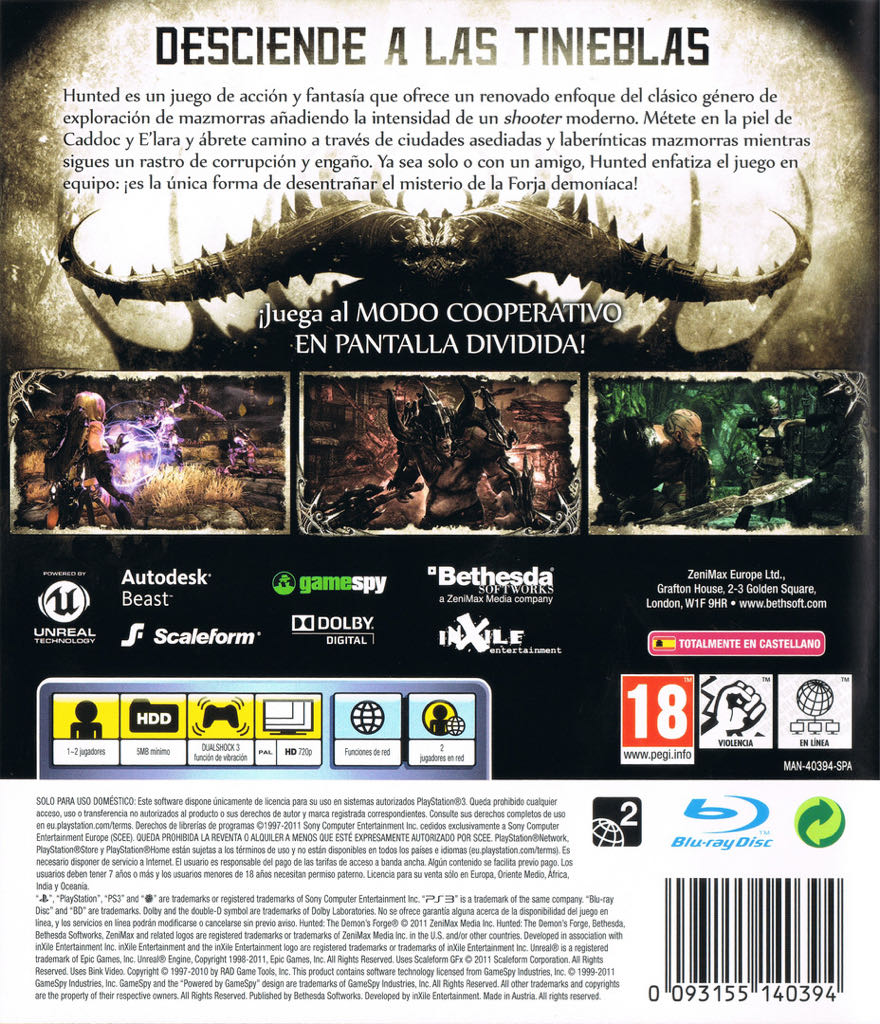 Hunted: The Demon’s Forge - Sony PlayStation 3 (PS3) (Bethesda) video game collectible [Barcode 4562226430208] - Main Image 2