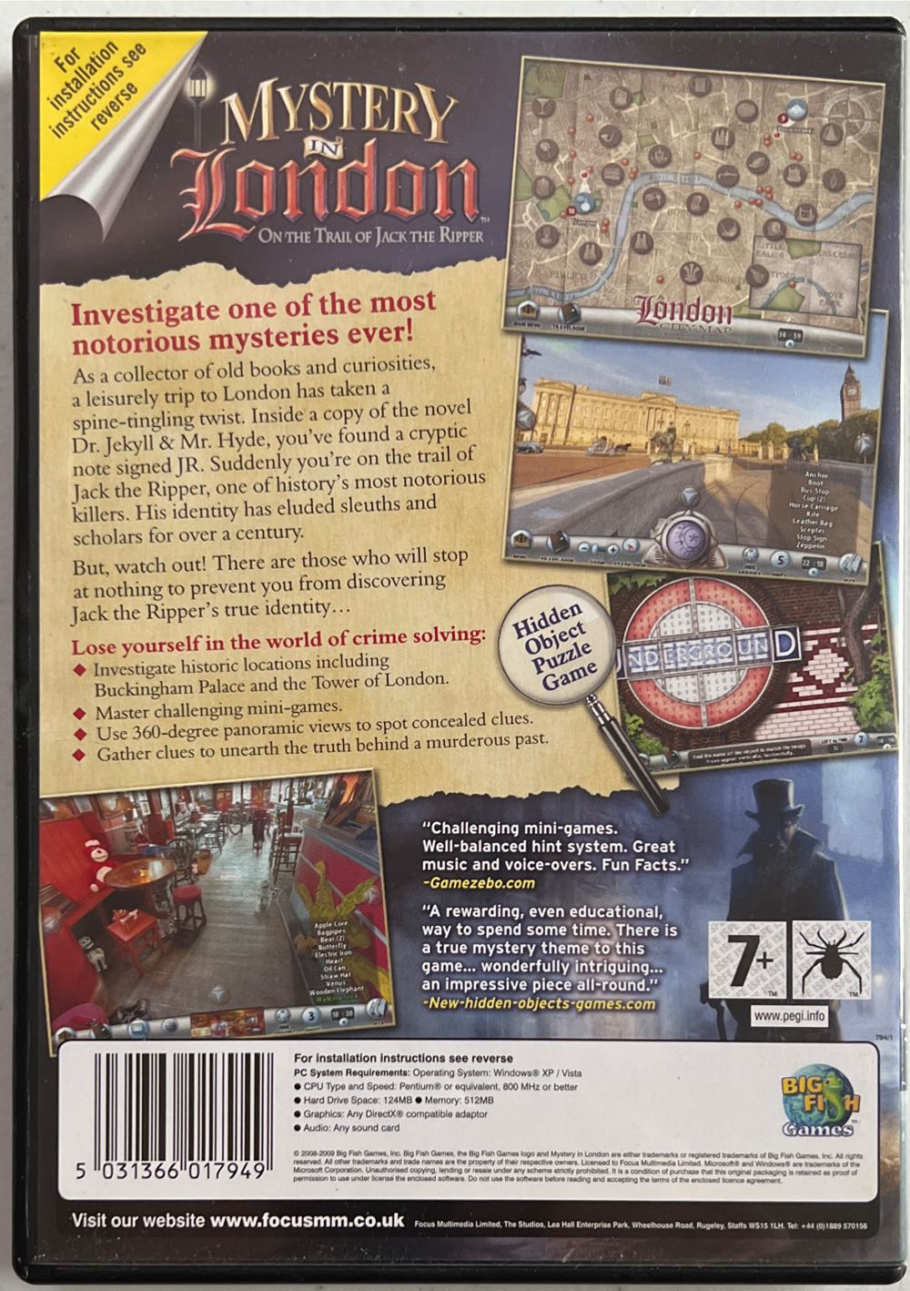 Mystery In London: On The Trail Of Jack The Ripper - PC (Focus Multimedia - 1) video game collectible [Barcode 5031366017949] - Main Image 2