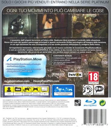 Heavy Rain - Move Edition - Sony PlayStation 3 (PS3) (Sony Computer Entertainment - 1) video game collectible [Barcode 711719159070] - Main Image 2