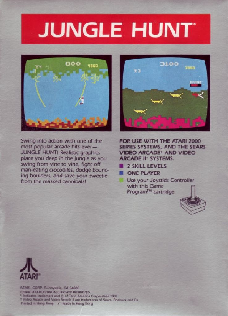 Jungle Hunt - Atari 2600 video game collectible - Main Image 2