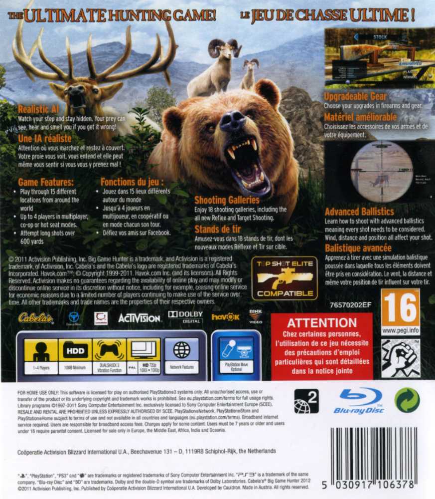 Cabela’s: Dangerous Hunts 2013 - Sony PlayStation 3 (PS3) (Activision, Inc. - 1) video game collectible - Main Image 2