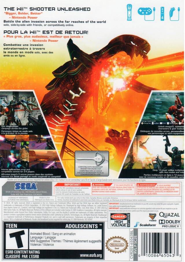 Conduit 2 - Nintendo Wii (Sega - 1-4) video game collectible [Barcode 010086650433] - Main Image 2