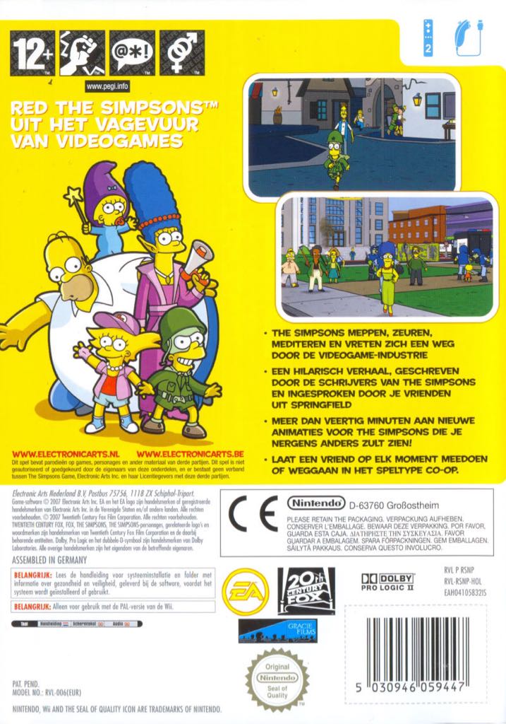 The Simpsons Game - Nintendo Wii (EA - 1) video game collectible [Barcode 014633167689] - Main Image 2