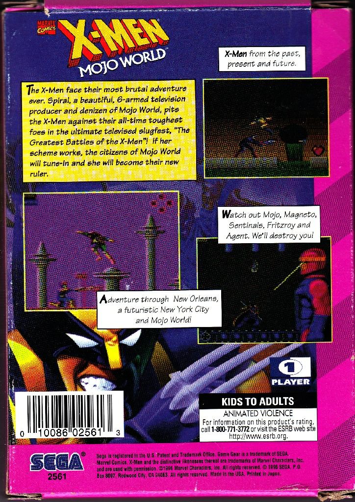 X-men Mojo World - Sega Game Gear video game collectible - Main Image 2