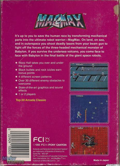 Magmax - Nintendo Entertainment System (NES) video game collectible - Main Image 2