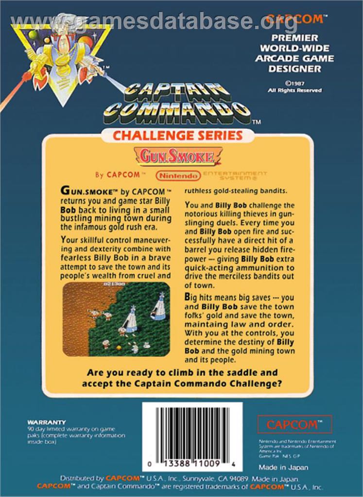 Gun.Smoke - Nintendo Entertainment System (NES) video game collectible - Main Image 2