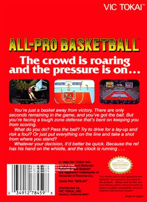 All-Pro Basketball - Nintendo Entertainment System (NES) video game collectible - Main Image 2