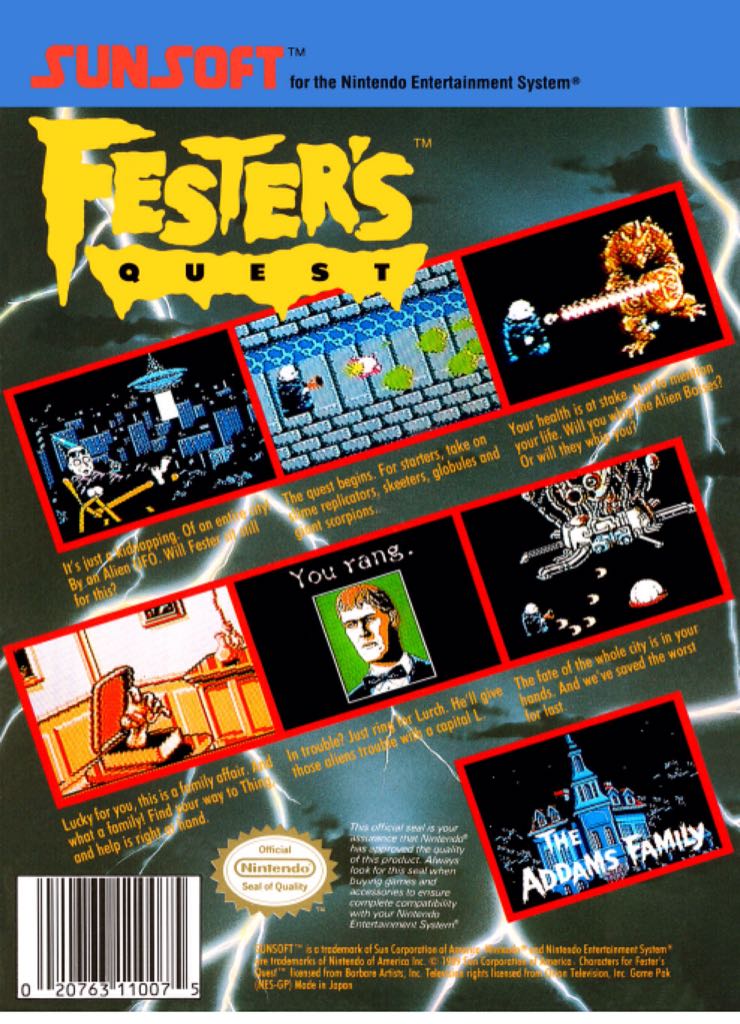 Fester’s Quest - Nintendo Entertainment System (NES) (SunSoft - 1) video game collectible - Main Image 2