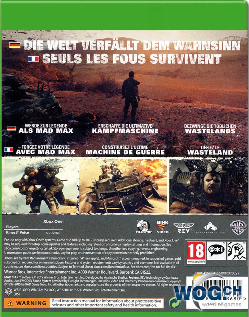 Mad Max - Microsoft Xbox One (WB Games - Single) video game collectible [Barcode 5051892160094] - Main Image 2