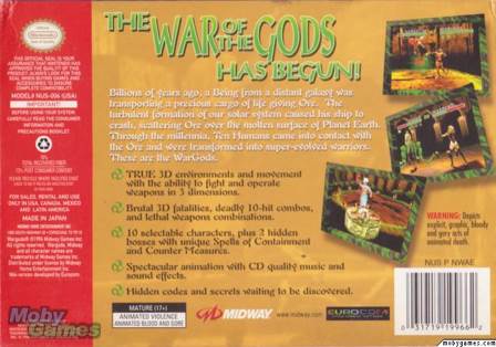 War Gods - Nintendo 64 (N64) (Midway - 2) video game collectible [Barcode 031719199068] - Main Image 2