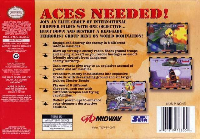 Chopper Attack - Nintendo 64 (N64) (Midway - 1) video game collectible [Barcode 031719198054] - Main Image 2