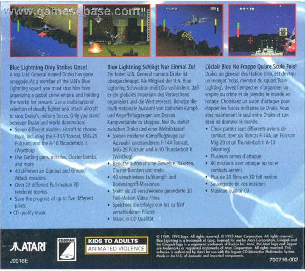 Blue Lightning - Atari Jaguar video game collectible - Main Image 2