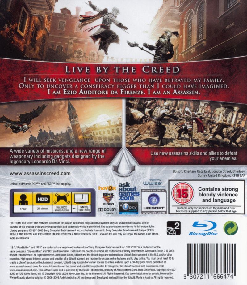 Assasin’s Creed II - Sony PlayStation 3 (PS3) (Ubisoft) video game collectible - Main Image 2