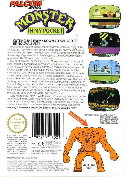Monster In My Pocket - Nintendo Entertainment System (NES) (Konami) video game collectible - Main Image 2