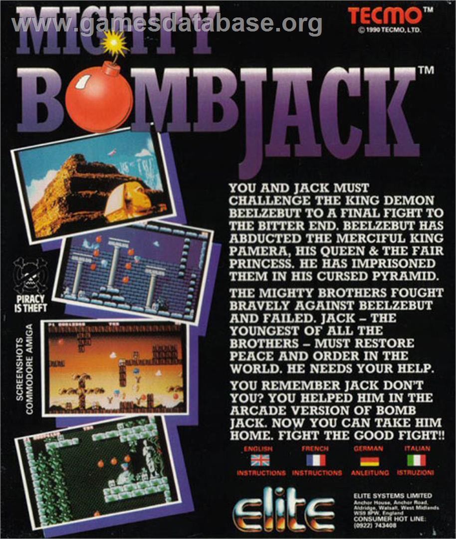 Mighty Bomb Jack - Commodore 64 (Elite) video game collectible - Main Image 2