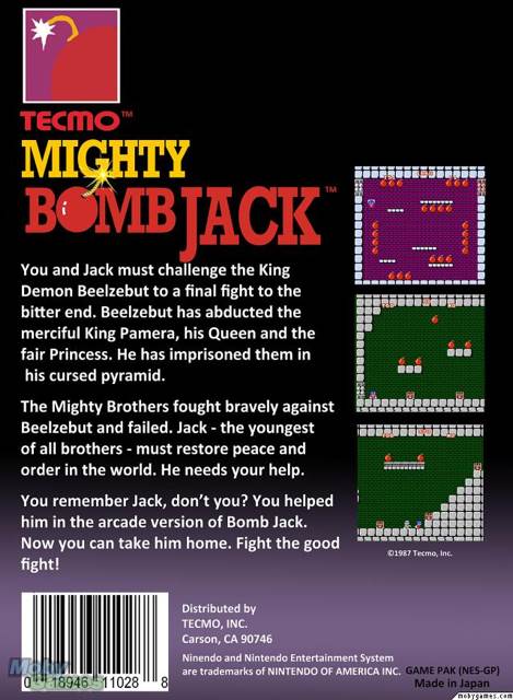 Mighty Bomb Jack - Nintendo Entertainment System (NES) video game collectible - Main Image 2