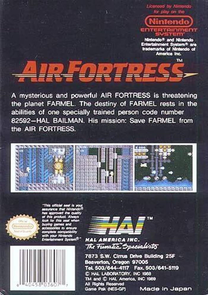 Air Fortress - Nintendo Entertainment System (NES) (HAL Laboratory - 2) video game collectible - Main Image 2