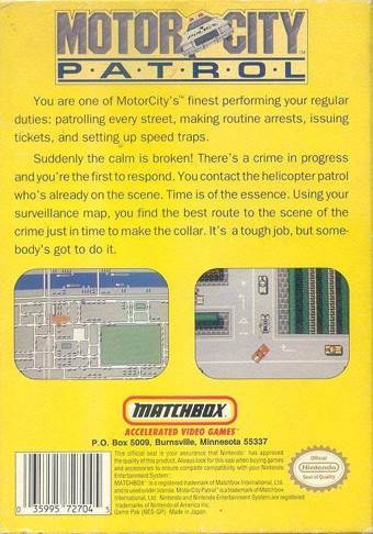 Motor City Patrol - Nintendo Entertainment System (NES) video game collectible - Main Image 2