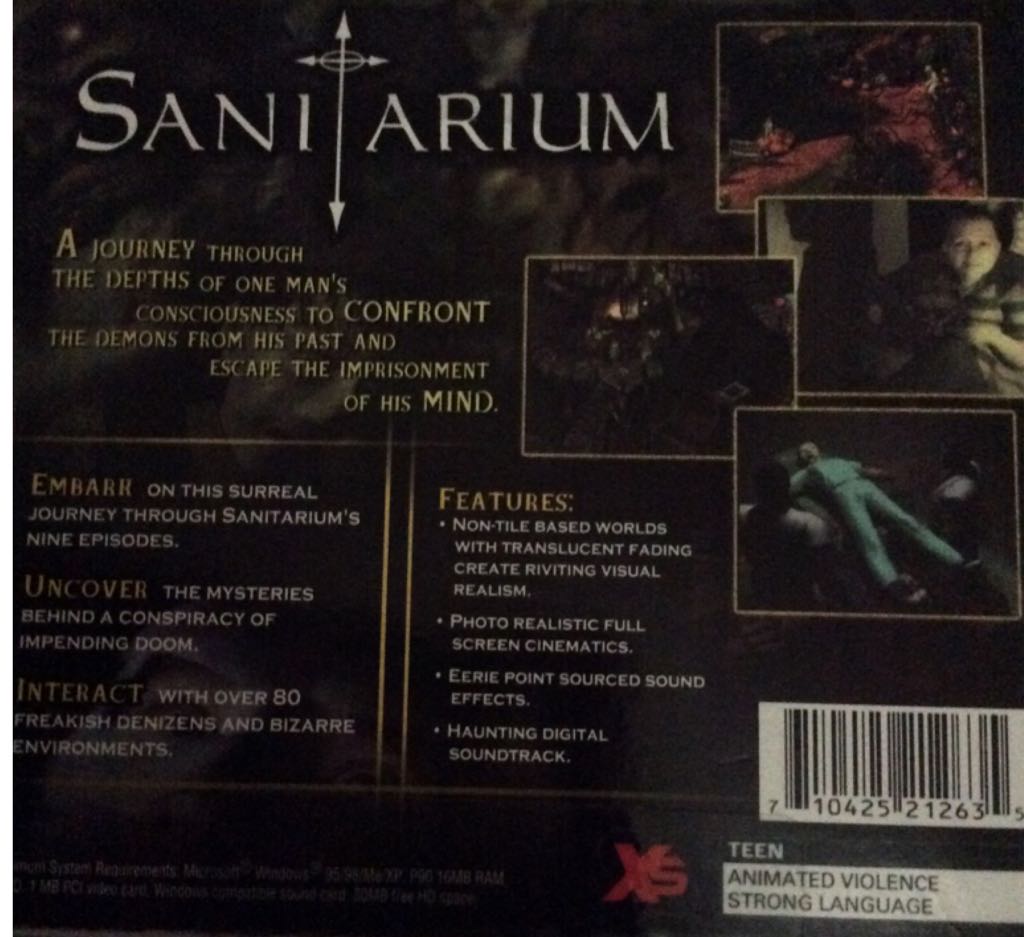 Sanitarium (jewel case) - PC (ASC Games - 1) video game collectible [Barcode 710425212635] - Main Image 2