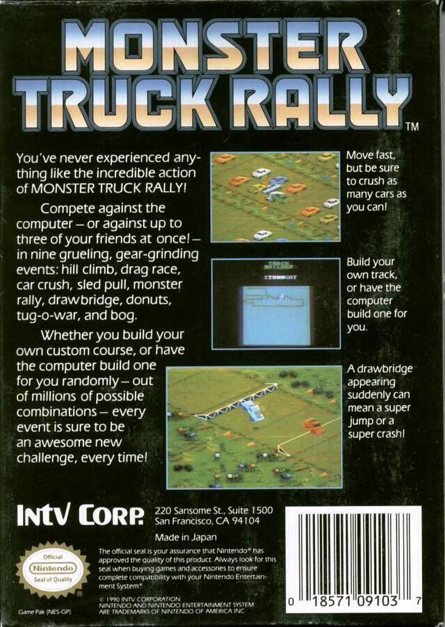 Monster Truck Rally - Nintendo Entertainment System (NES) video game collectible - Main Image 2