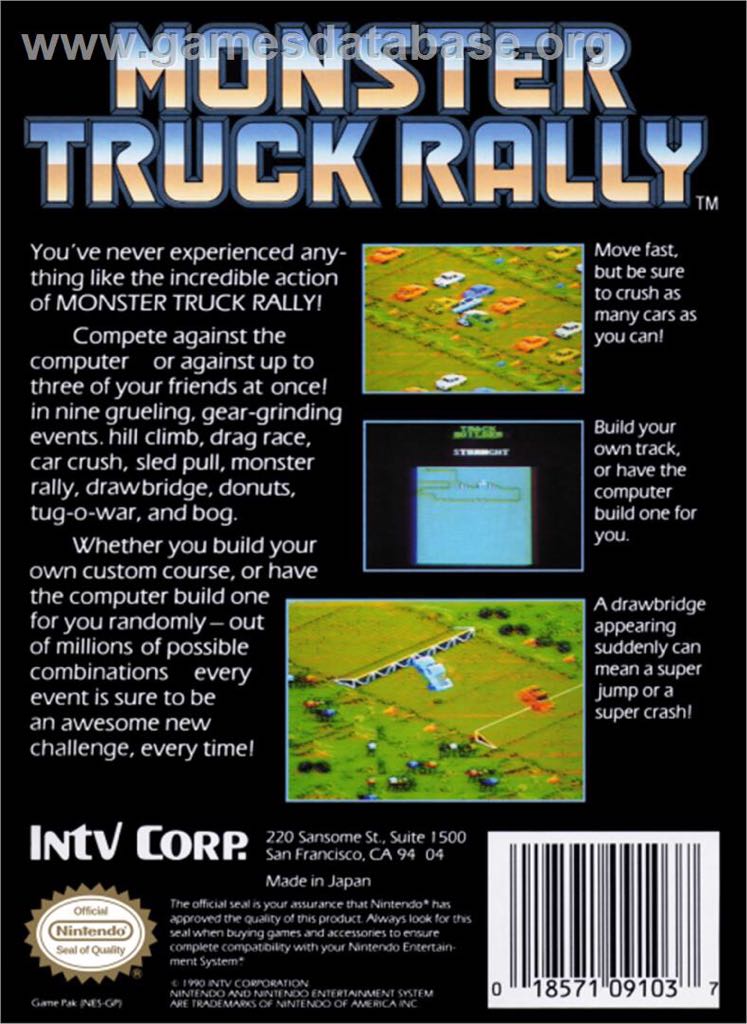 Monster Truck Rally - Nintendo Entertainment System (NES) (Intv Corp) video game collectible - Main Image 2