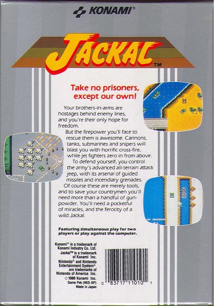 Jackal - Nintendo Entertainment System (NES) (Konami - 2) video game collectible - Main Image 2