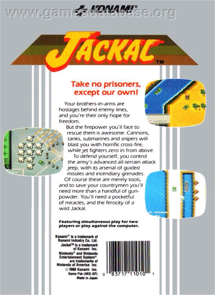 Jackal - Nintendo Entertainment System (NES) (Konami) video game collectible - Main Image 2